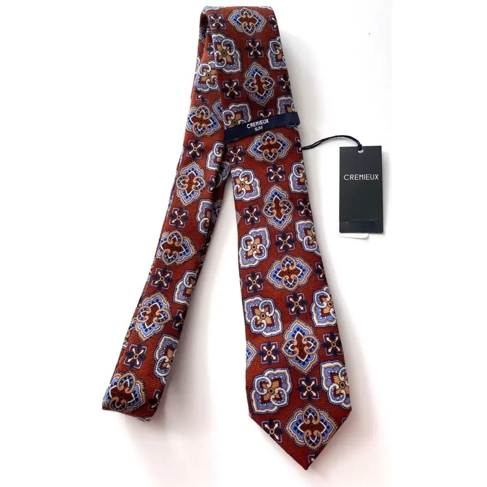 Daniel Cremieux Neck Tie Nwt 100% Wool Made in Italy Slim Skinny Geo Tie